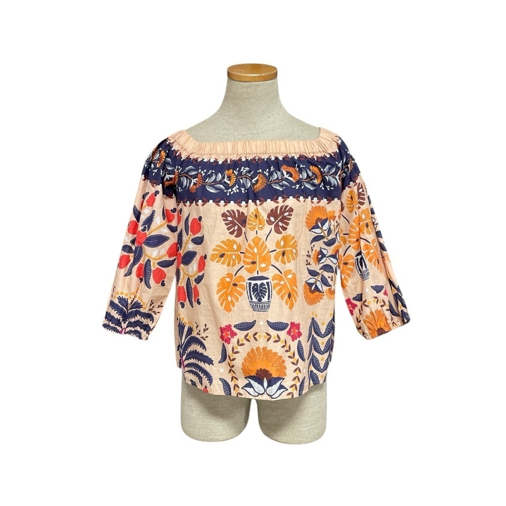 FARM Rio Anthropologie Top Shirt Multicolor Floral Blouse NWT Size XXS
